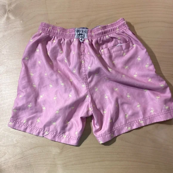 Spicy Tuna Pink Flamingos Swimming Trunks Small (MQ) - Picture 5 of 6
